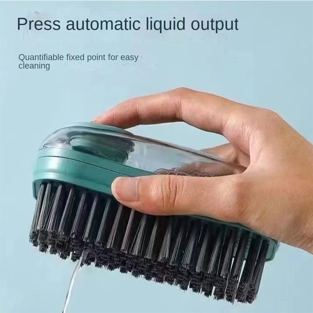 Multifunctional Liquid Cleaning Brush Automatic Soft Brush Shoe Comfortable Grip Brush Durable Hanging Hole Dishwashing Pot Tool