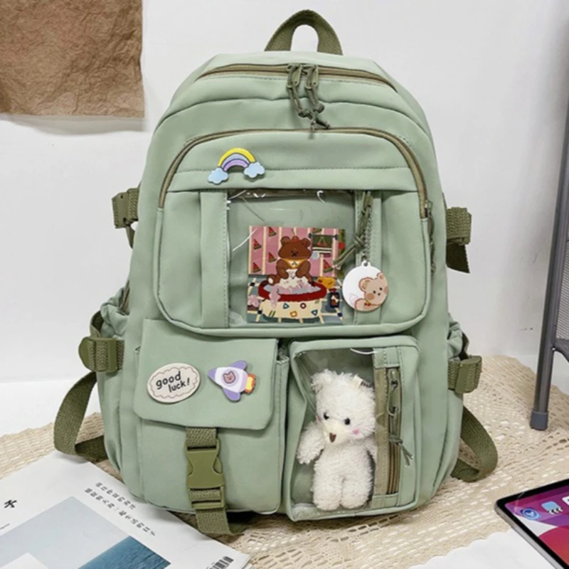 

Retro Solid Color Cute Backpack Lightweight Durable School Bag for Teens College Students Fits Laptop & Casual Daily Use