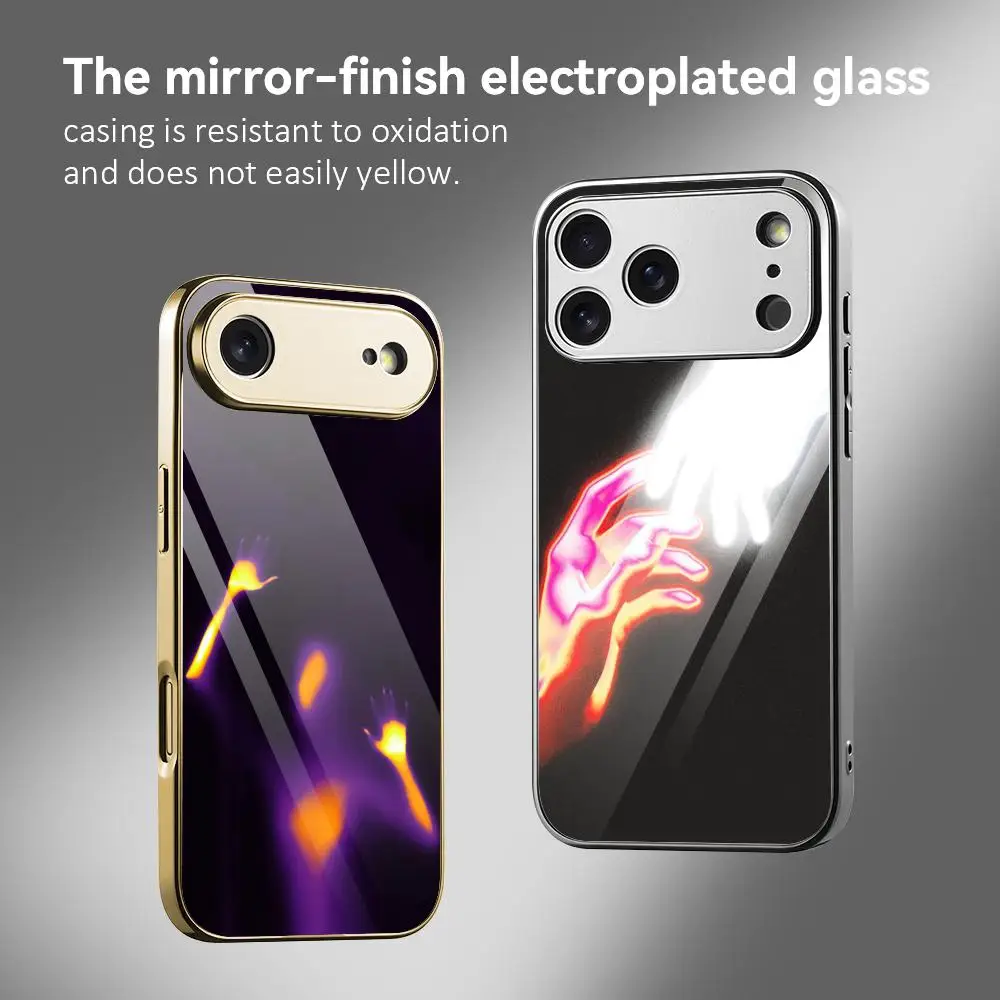 Funda Protectora Palm Cool para iPhone 17 16 15 14 13 12 Pro Max Plus, Parachoques Metálico Electrochapado, Antigolpes