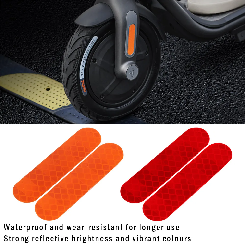 For Ninebot F20 F30 F40 E-Scooter Front Fork Cover Rflective Sticker Decoration Left Right Front Wheel Warning Dustproof Sticker