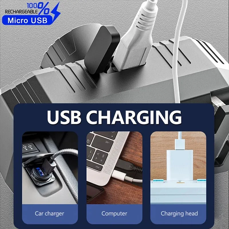 Lampu Depan COB LED Mini Portabel USB Isi Ulang Tahan Air Lampu Kerja Memancing Luar Ruangan Senter Terpasang Di Kepala Tembakan Jauh
