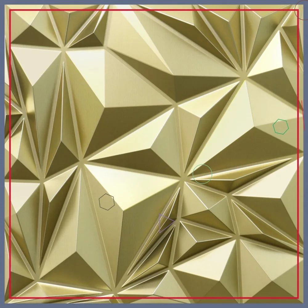 

3D Diamond Wall Panels - Champagne Gold, 19.7"x19.7" for Living Room & Office Decor