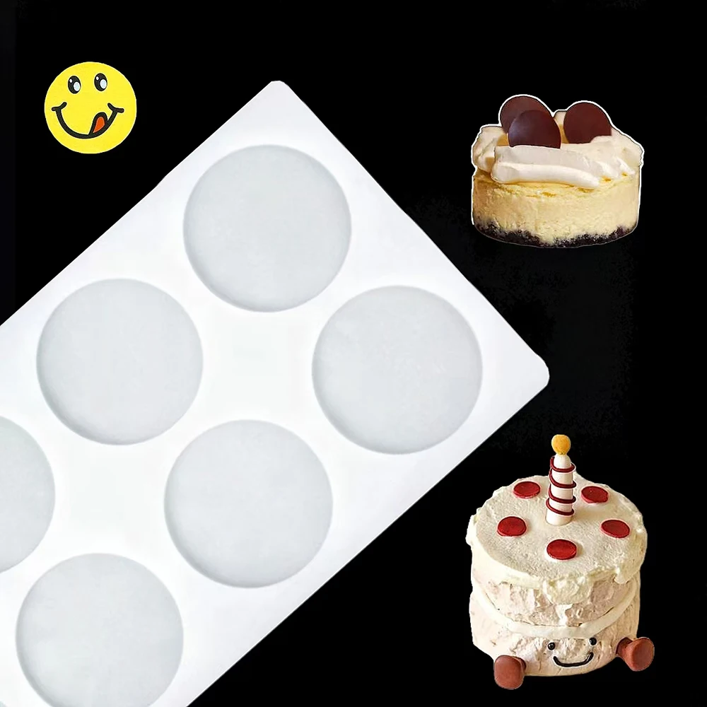 قالب سيليكون أسطواني ذو 8 تجويف، يستخدم لخبز كعكة موس والحلوى والشوكولاتة والبسكويت والكعك