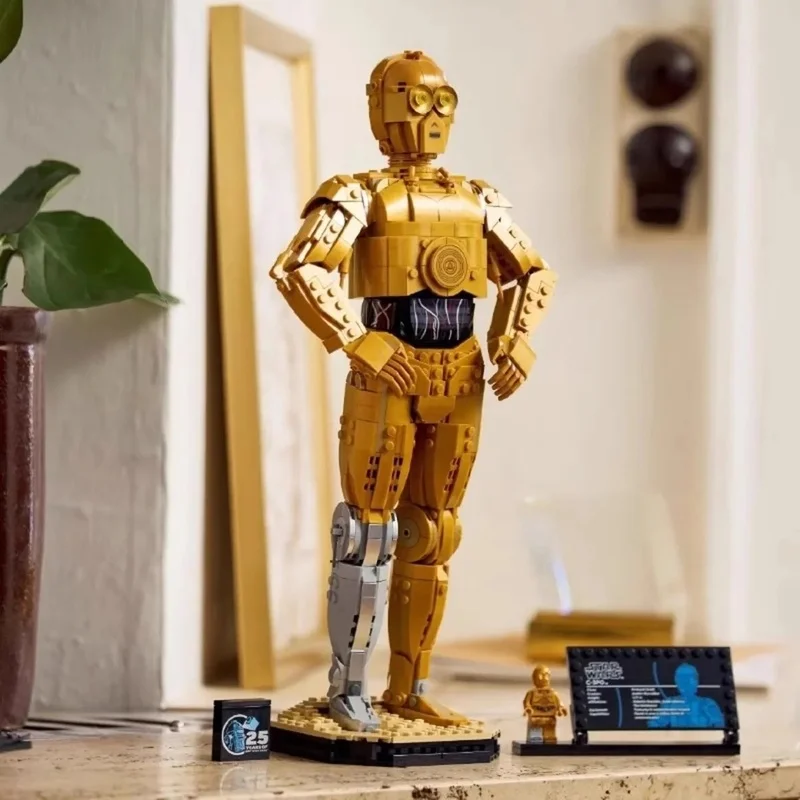 

Робот C-3PO See-Threepio Mech, комплект модели в сборе, фигурки героев, украшение для рабочего стола, кукла-головоломка для мальчика, игрушка в подарок, коллекционная