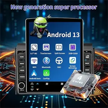 適用於福特F150(2009-2014)的9.7吋高清觸控螢幕車用音響升級套件,相容於安卓13系統和無線CarPlay。 6 最佳銷售 福特F150螢幕 - №1