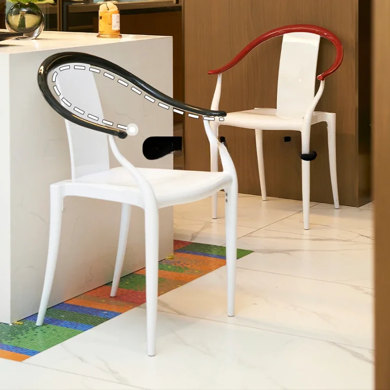 Silla de comedor transparente, sillón, silla de palacio, diseño para el hogar, sillón con respaldo Simple acrílico, plástico nórdico