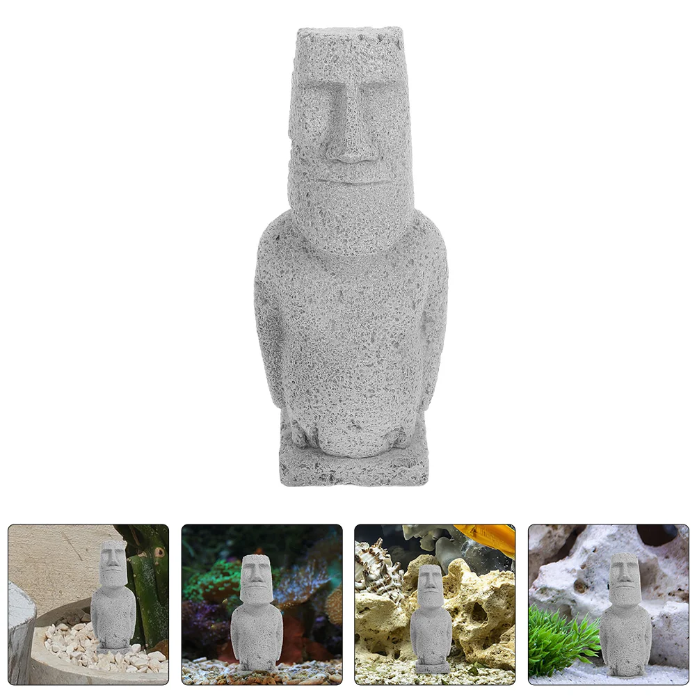 

Simulated Moai Statue Home Decor Fish Tank Decoration High Realism Mini Garden Landscape Stone Figurine Vintage Artistic Design