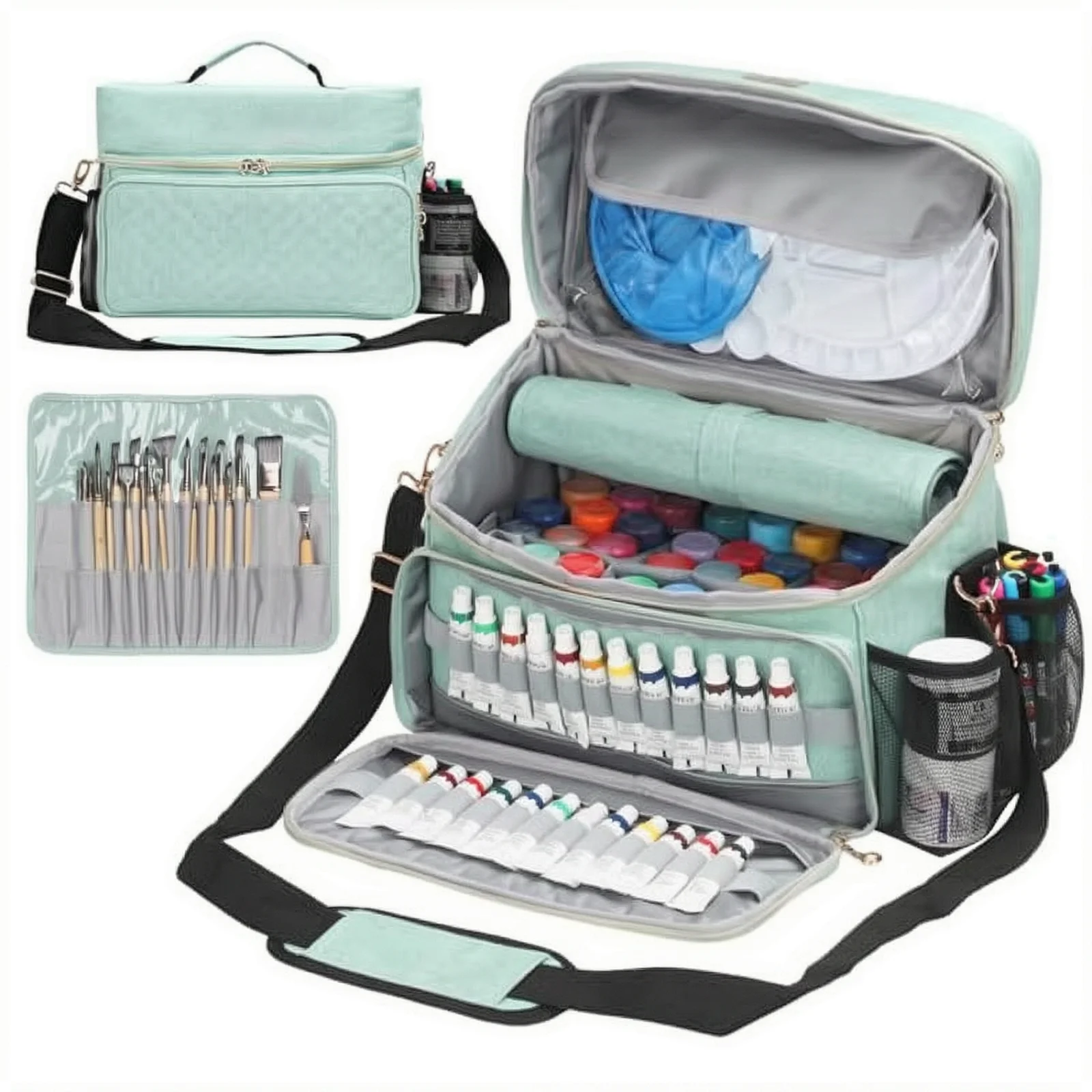 Artist Bag Nail Supplies Organizer Makeup Organizer Box Unique Roll Up Brush Holder Adds Portable