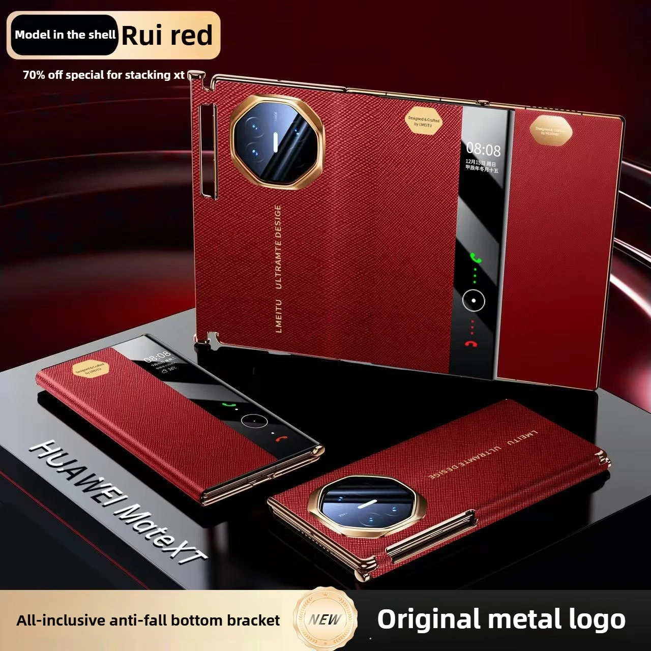 

Роскошный чехол из натуральной кожи для Huawei Mate XTs, складной чехол с умным экраном, необычный мастер-все включено, чехол Huawei Mate XT