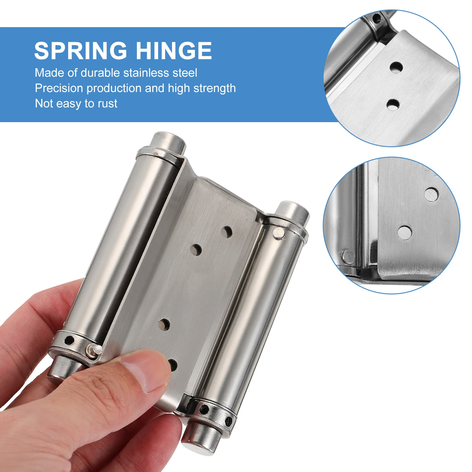 2 قطعة مفصلات من الفولاذ المقاوم للصدأ تصميم زنبركي مزدوج الحركة 90 درجة قابل للدوران لصالون مقهى منصة مشروبات الأبواب مفصل أرجوحة الباب #2