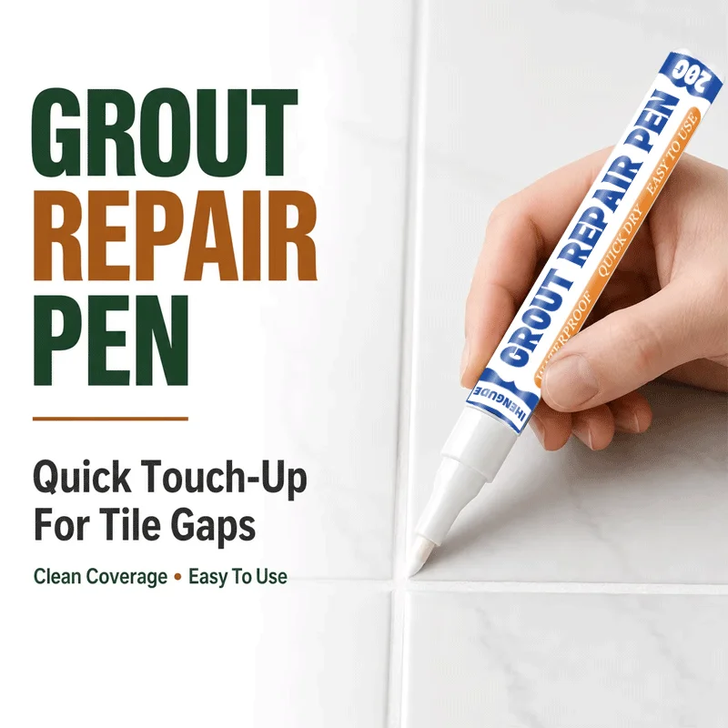 Tile Gap Touch Up Grout Pen Quick Precise Application Waterproof Anti Mould Grout Restorer for Kitchen Bathroom Floor Wall Tiles