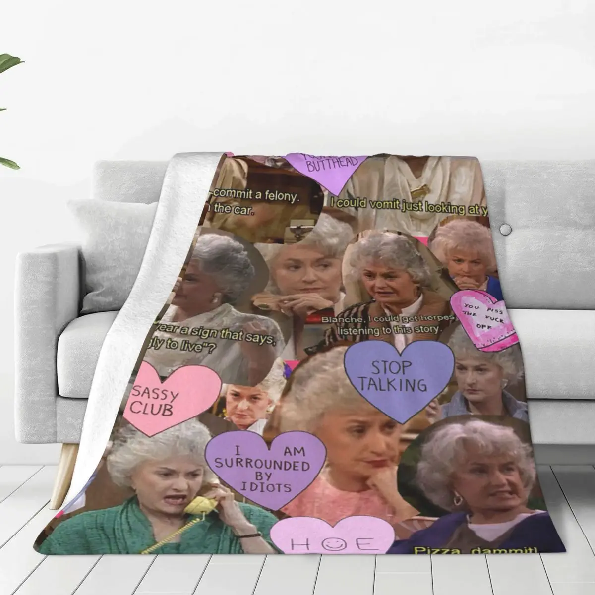 

The Golden Girls TV Drama Blankets Velvet Textile Decor Pop-Art Breathable Warm Throw Blankets for Sofa Bedroom Bedding Throws