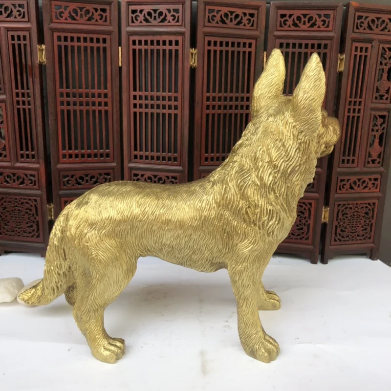 

Wholesale Brass German Shepherd Dog Decoration Home Decorative Creative Gift Copper Crafts One Piece Dropshipping