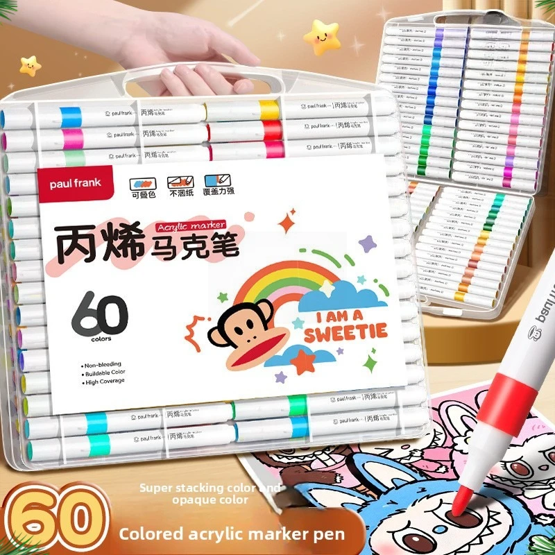 

Acrylic Markers Opaque and Stackable Colors Elementary School Art Markers Quick-drying Colored Pens DIY Painting Pens