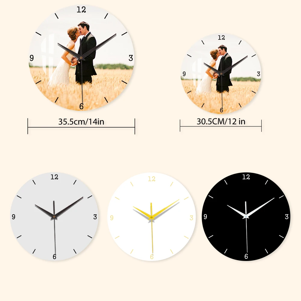 Send Photos Custom Art Clock Art Wall Clock Home Fashion Decoration Silent Quartz Clock Family  Gift 12 