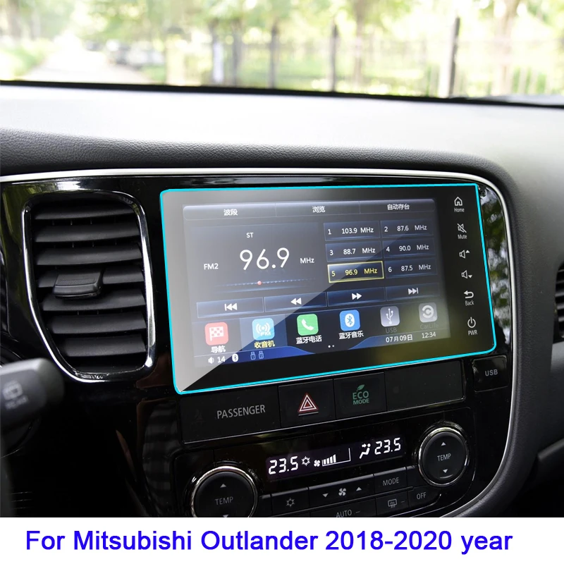 Tempered Glass Screen Protective Film for Mitsubishi Outlander Auto Interior Car GPS Navigation Screen Protector 2018-2020 year