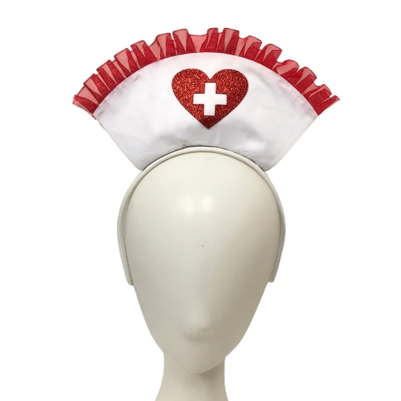 Bandes de Sauna pour Fille et Femme, Chapeau d'Infirmière, Accessoires de Cheveux pour Halloween, ixde Vacances