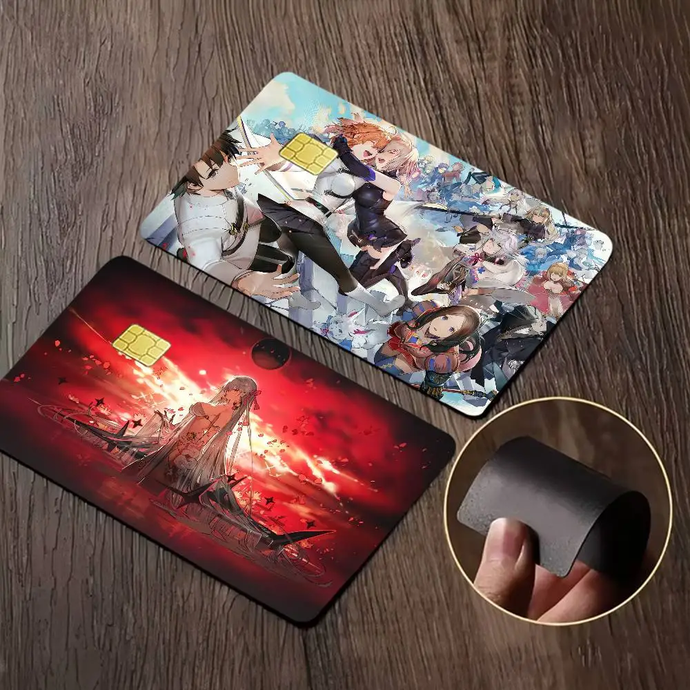 GAME FateGrand Order Anime 4pcs 1Set Funny Shell On Off Ultra Thin No Fade Sticker Skin Cover Film For Debit Credit Card