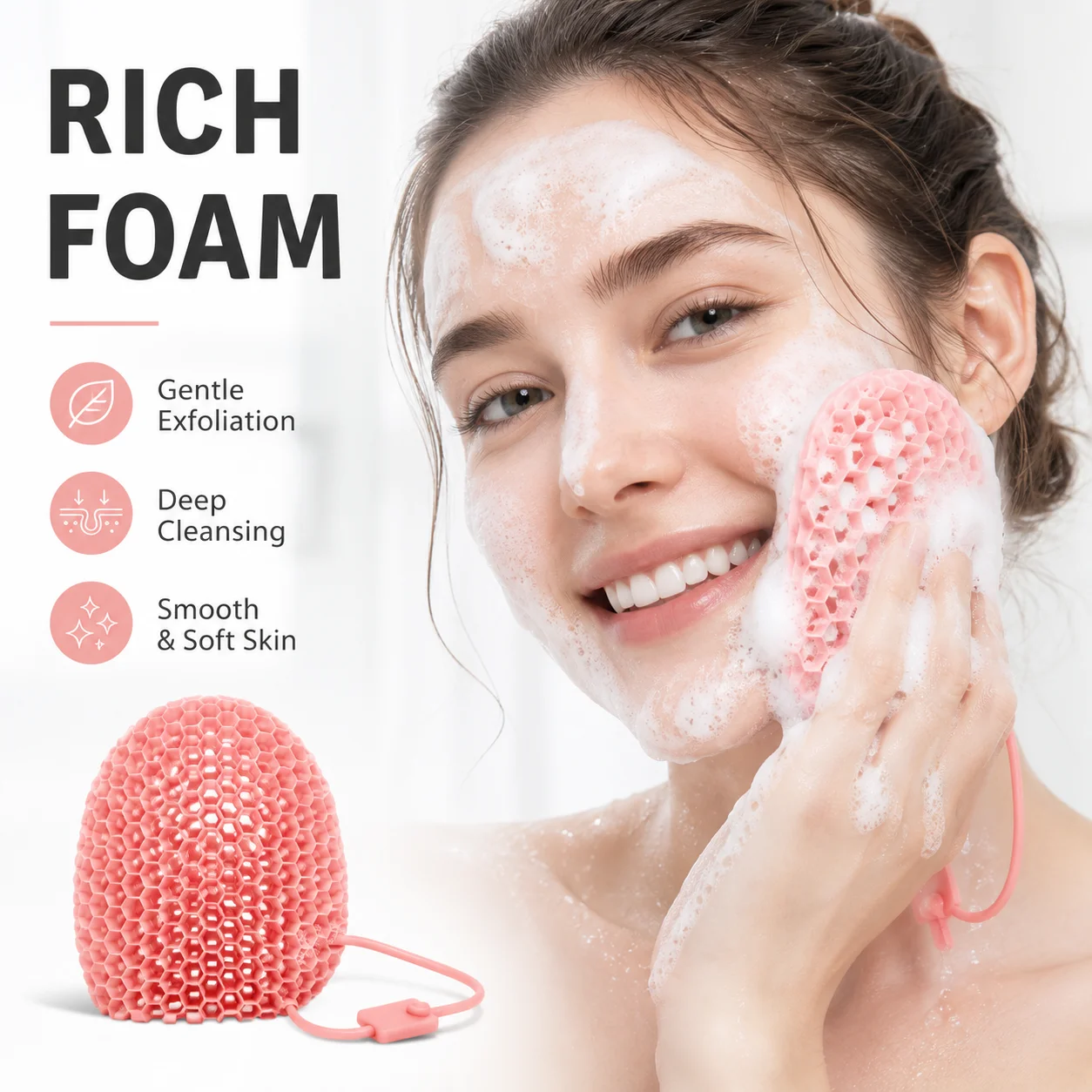 Honeycomb Exfoliating Bath Mitt Body Scrub Multi Color Breathable Skin Care Tool for Shower Cleansing view 3