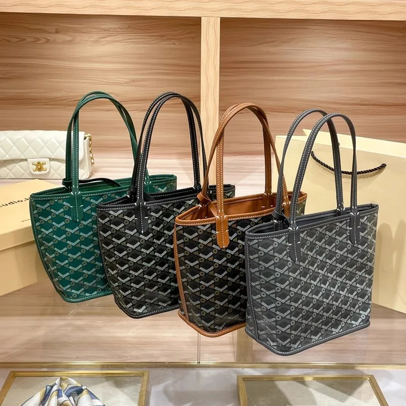 

Luxury Brand Fashionable Dog Tooth Hand-held Tote Bag Niche Vintage Flower Large Capacity Single Shoulder Vegetable Basket Bag