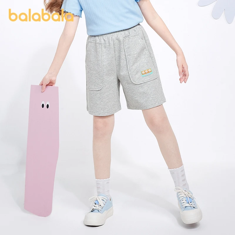 Balabala Children Shorts Girls 2024 Summer New Pants for Mid to Big Kids Five-Quarter Length Quick-Drying Sports Pants