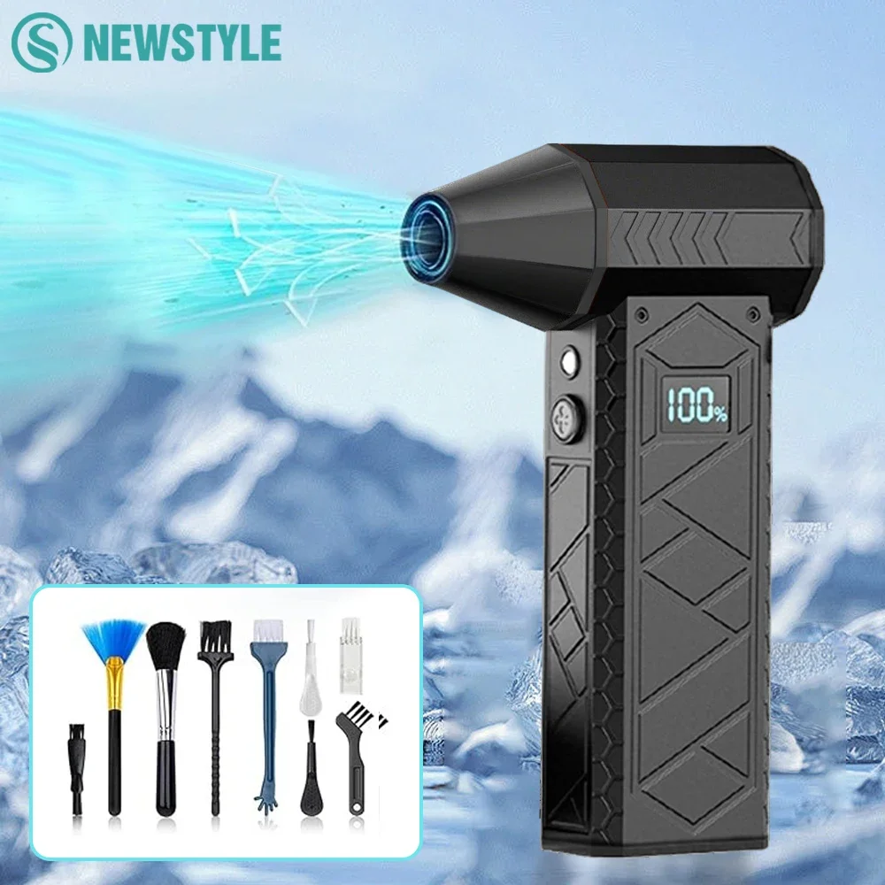 Ventilador Turbo portátil de alta velocidad 280000PRM violento con luces de trabajo ventilador violento doméstico de polvo de aire eléctrico recargable de 10000mAh