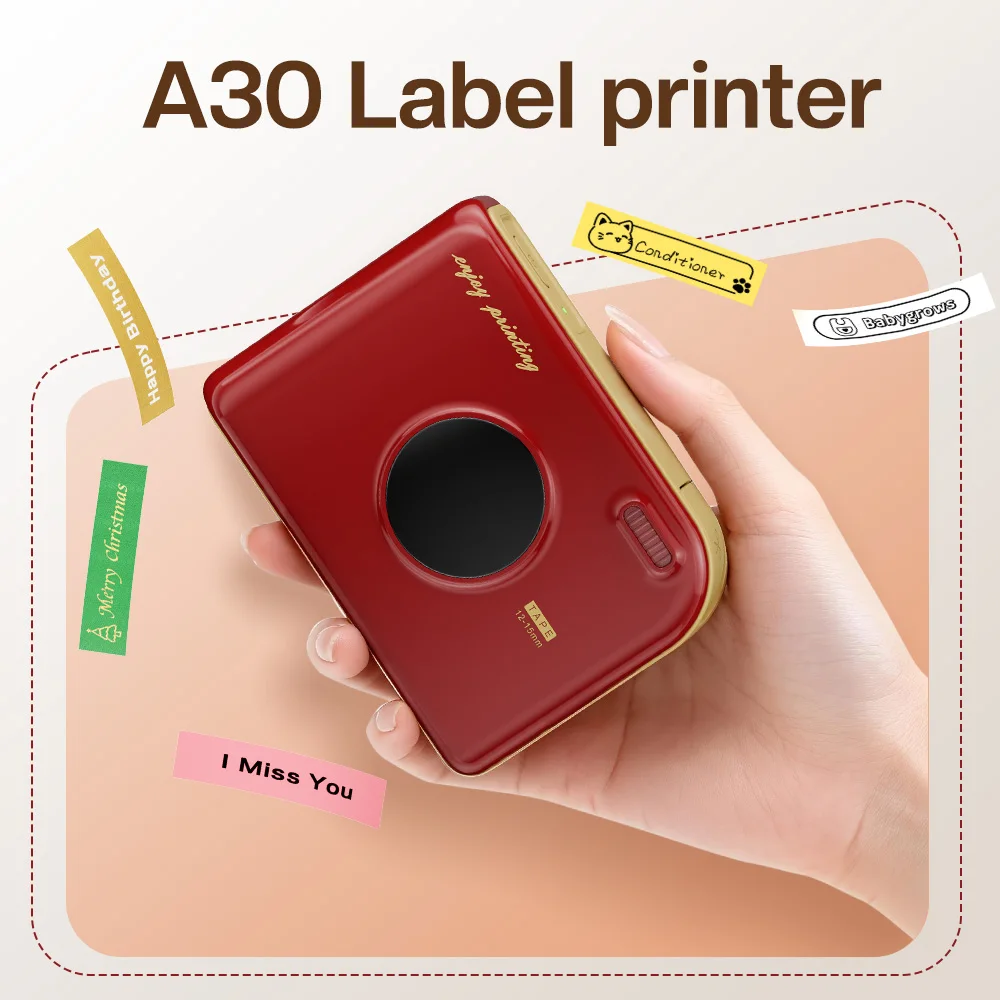 Phomemo A30 Label Printer Mini Printer Wireless Bluetooth Printer Portable Printer Ideal for Gift Tags and Photo Labels