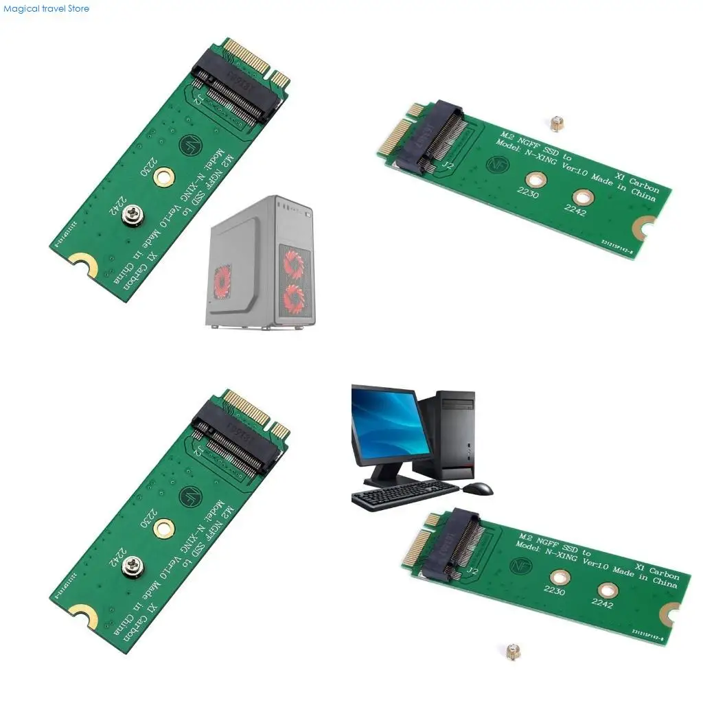 N2UB 20+6Pin SSD to NGFF M.2 SSD Risers Card Adapter for X1 Computer