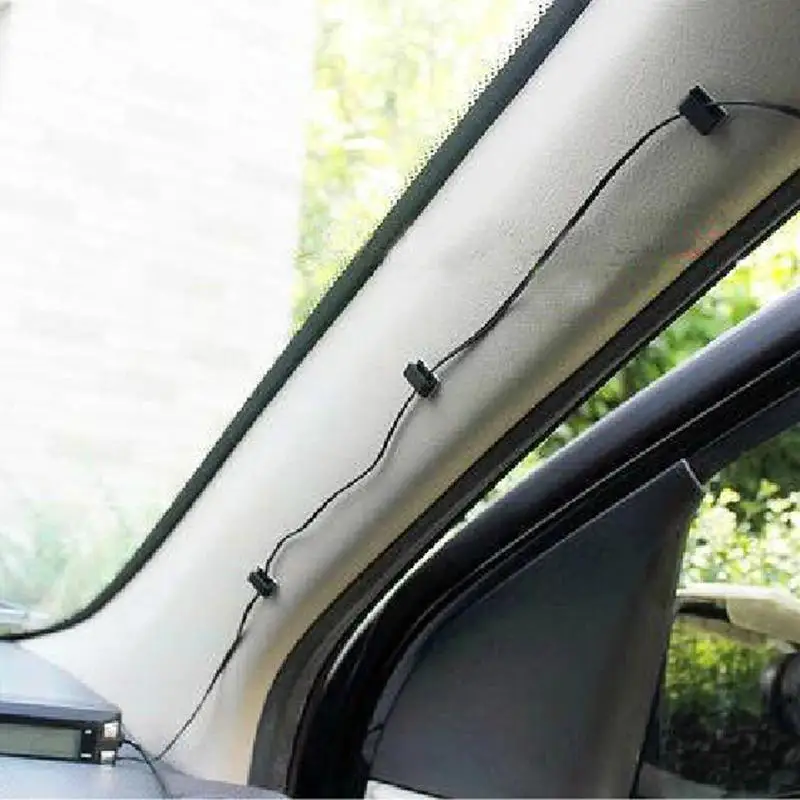 50PCS Plastic Car Wire Cord Cable Holder Wrapper Pasted Flat Cable Tie Clips Fixer for Vehicle Wiring Management