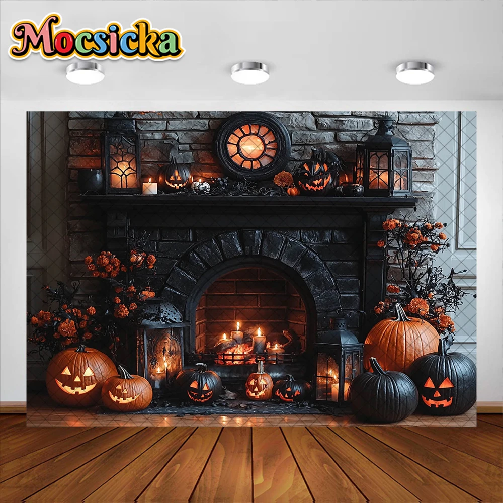 อุปกรณ์ตกแต่งรูปฟักทองพื้นหลังสำหรับถ่ายภาพวันฮาโลวีนฉากหลังสตูดิโอถ่ายภาพเทศกาลสำหรับเด็กอุปกรณ์ตกแต่งรูปฟักทองใบเมเปิล