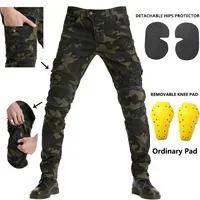 Amikaji Jungle camuflaje ocio hombres motocicleta conducción al aire libre conductor Jeans equipo de protección carreras de carretera pantalones elásticos