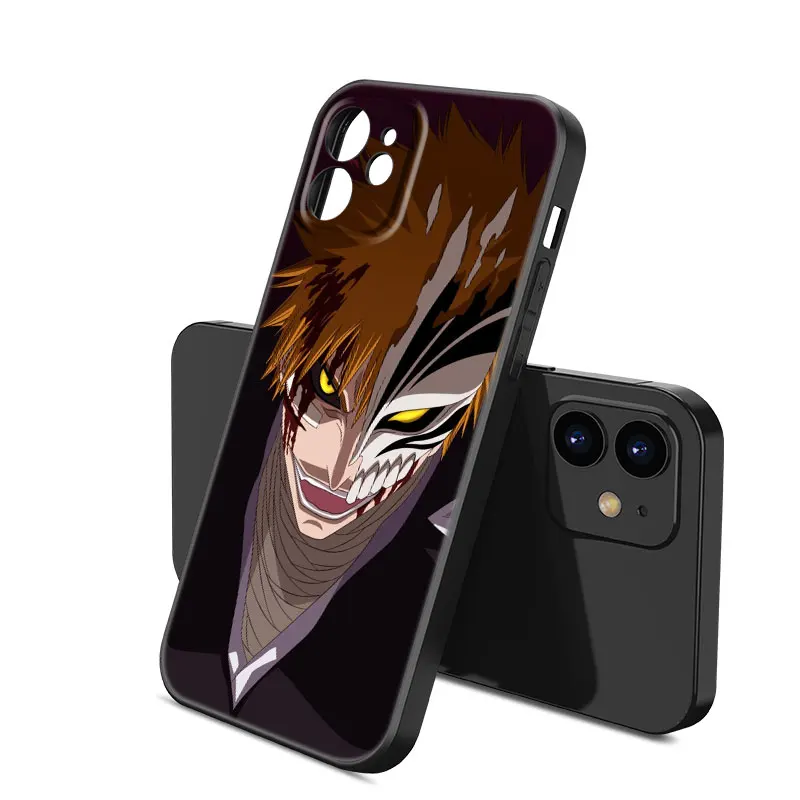 Anime Bleach ichigo Phone Case For Apple iPhone 12 13 Mini 11 14 15 Pro XS Max 7 8 Plus X XR SE 2020 2022 Black Silicone Case