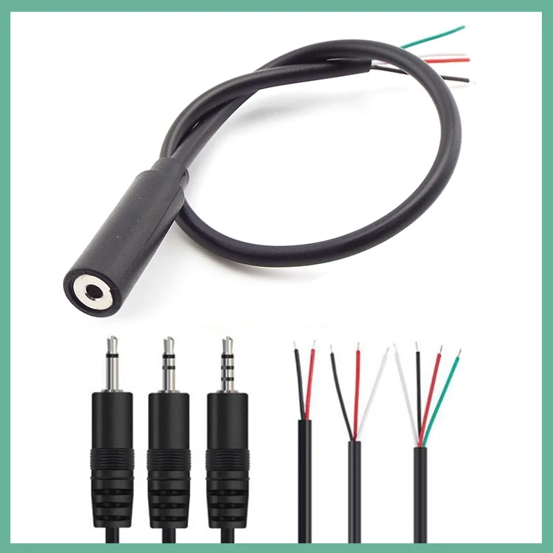 25CM 2.5mm Mono 2pole 3pole Connector Cable Male Female Plug 2pin 3pin Extension Wire DIY Audio Repair Cable Charger 1pcs/5pcs