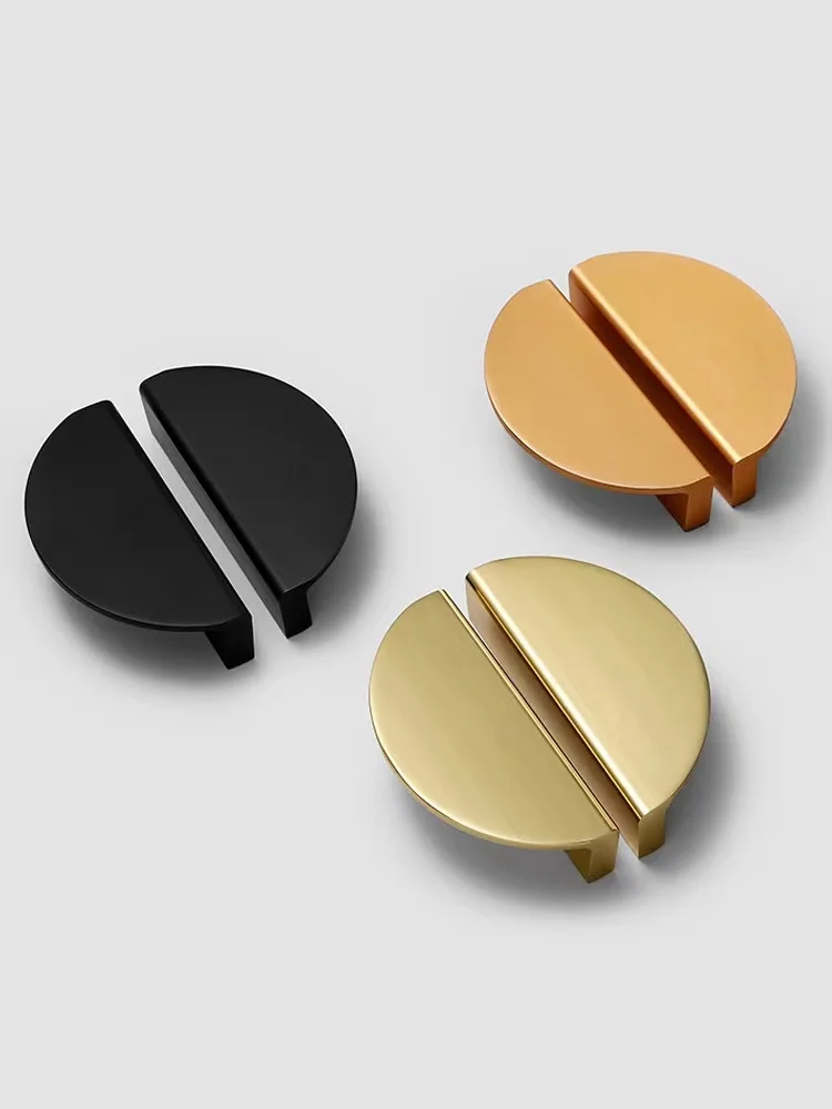 Black Semi-Circular Furniture Handles Aluminum Alloy Kitchen Cabinet Handles Wardrobe Door Pull Available in Multiple Sizes