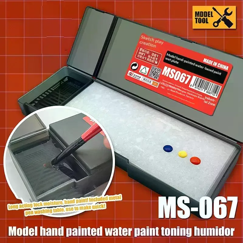Portable Wet Palettes Acrylic Painting Model Coloring Wet Tray Water‑based Paint Holder Miniature Modeling Craft Painting Tool view 2