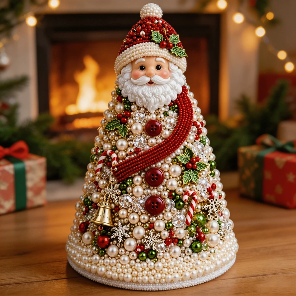 Handmade DIY Beaded Halloween Tree Christmas Tree Kit Christmas Beaded Crafts for Kids Adults Holiday Decorations Party Supplies