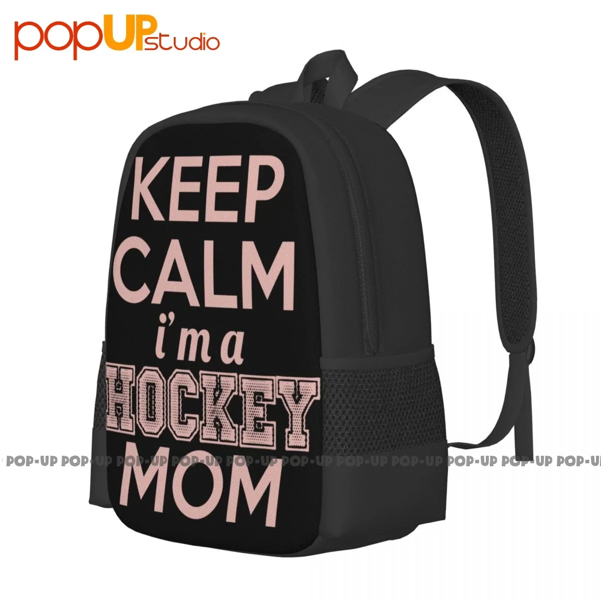 Keep Calm Im A Hockey Mom Backpack Large Capacity Travel Schoolbag Personalised Clothes Backpacks