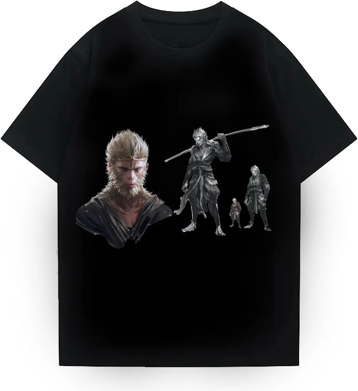 

Черная миф: футболка Wu Kong, Женская футболка из высококачественного 100% хлопка с коротким рукавом