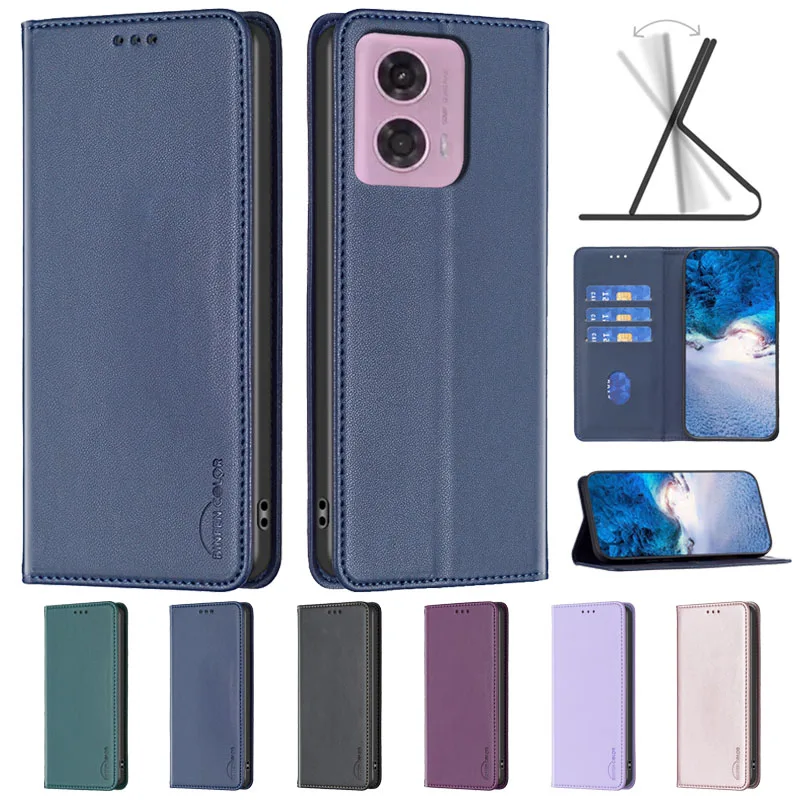 For Motorola Moto G34 G84 5G Case Magnetic Flip Phone Case on For Funda Motorola Moto G 34 G84 G54 G14 G04 G24 Leather Cover