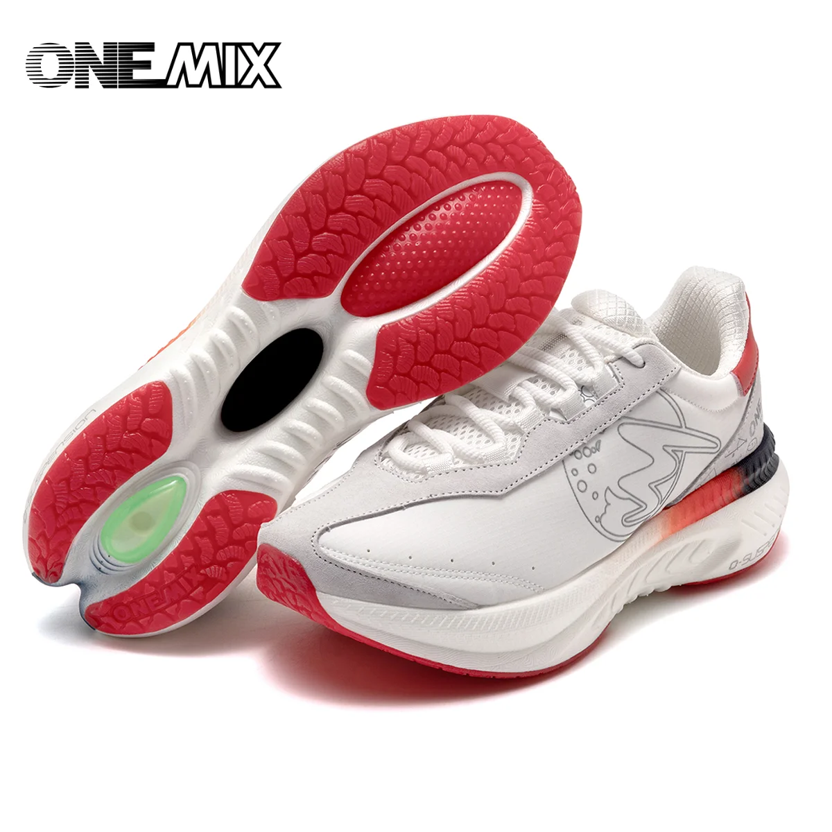 

ONEMIX Men Breathable Running Shoes Lightweight Shock Absorbing Soft Elastic Sole Comfortable Casual Sneakers Versatile Daily
