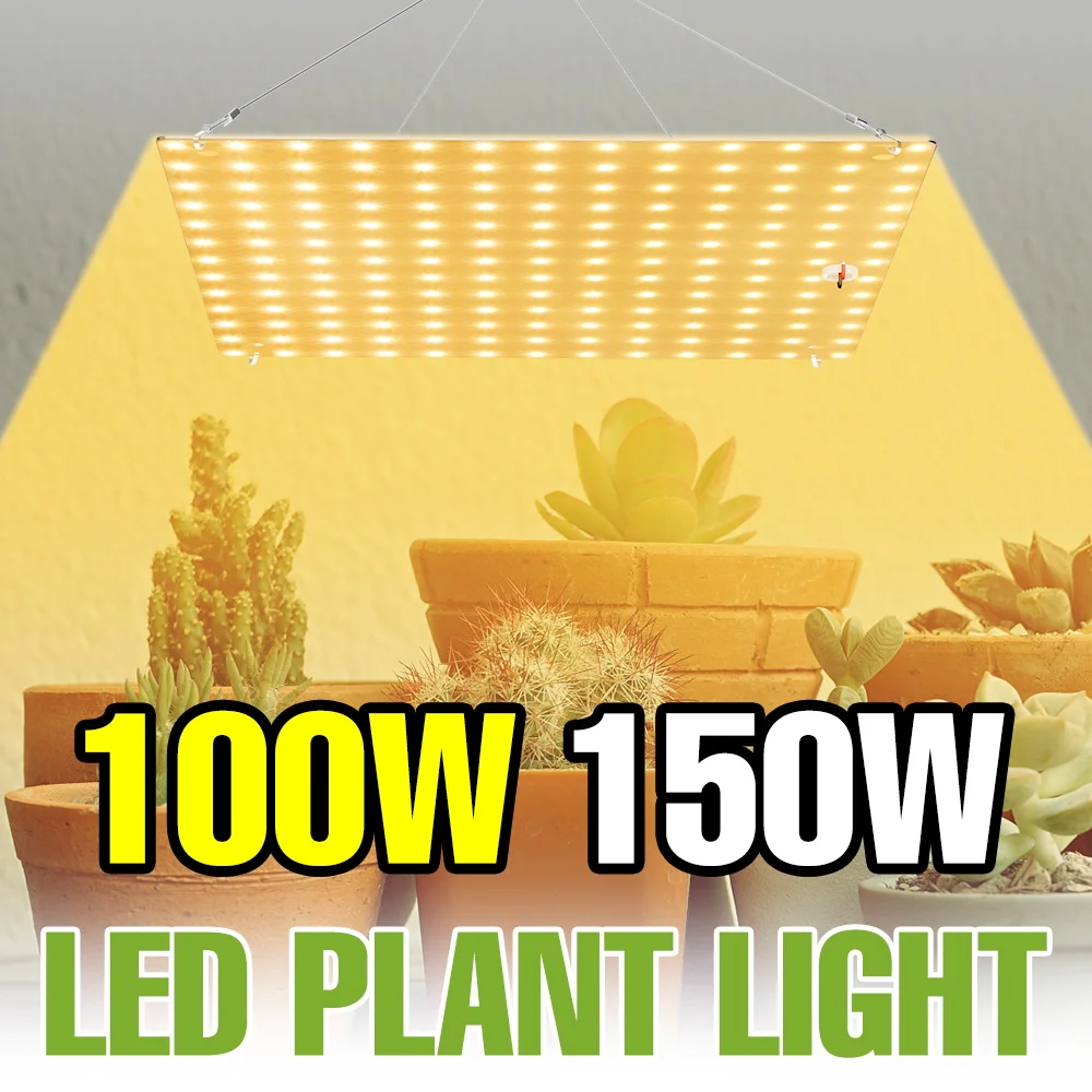 150 واط نبات الطيف الكامل تنمو ضوء داخلي LED لوحة الكم زهرة زراعة مصباح الدفيئة خيمة بذور الفاكهة الخضار الولايات المتحدة/الاتحاد الأوروبي التوصيل