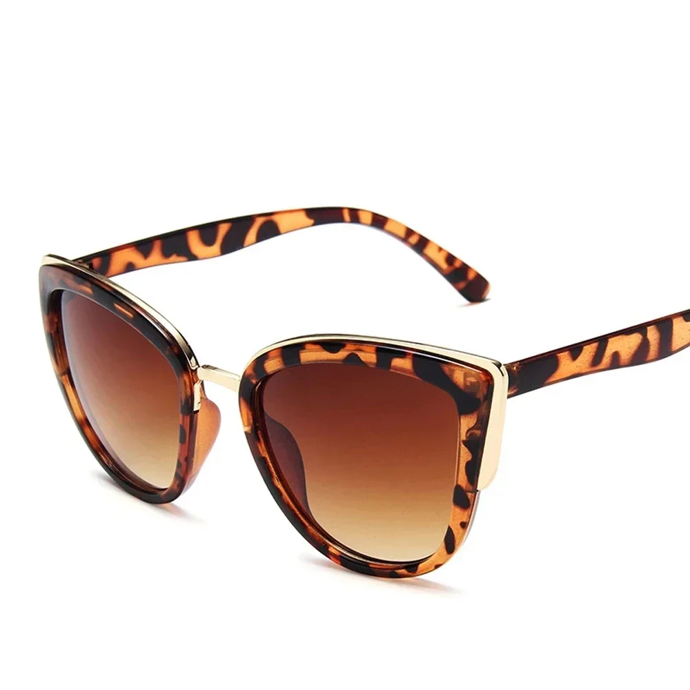 Occhiali da sole vintage Cat Eye Occhiali da sole firmati di marca di moda da donna Occhiali da sole femminili sexy Leopard Cateyes Sfumatura nera