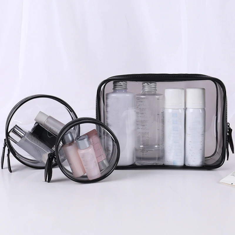 Travel Women Transparent Cosmetic Bag Fashion Small Large Clear PVC Makeup Bag Beauty Case Bath Wash Organizer Zipper Pouch