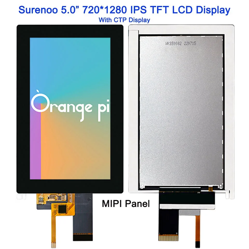 5.0" 720*1280 IPS TFT CTP Capacitive Touch Panel LCD Module Display Monitor Screen HDMI Thunderbolt USB Type-C RGB MIPI DSI IIC