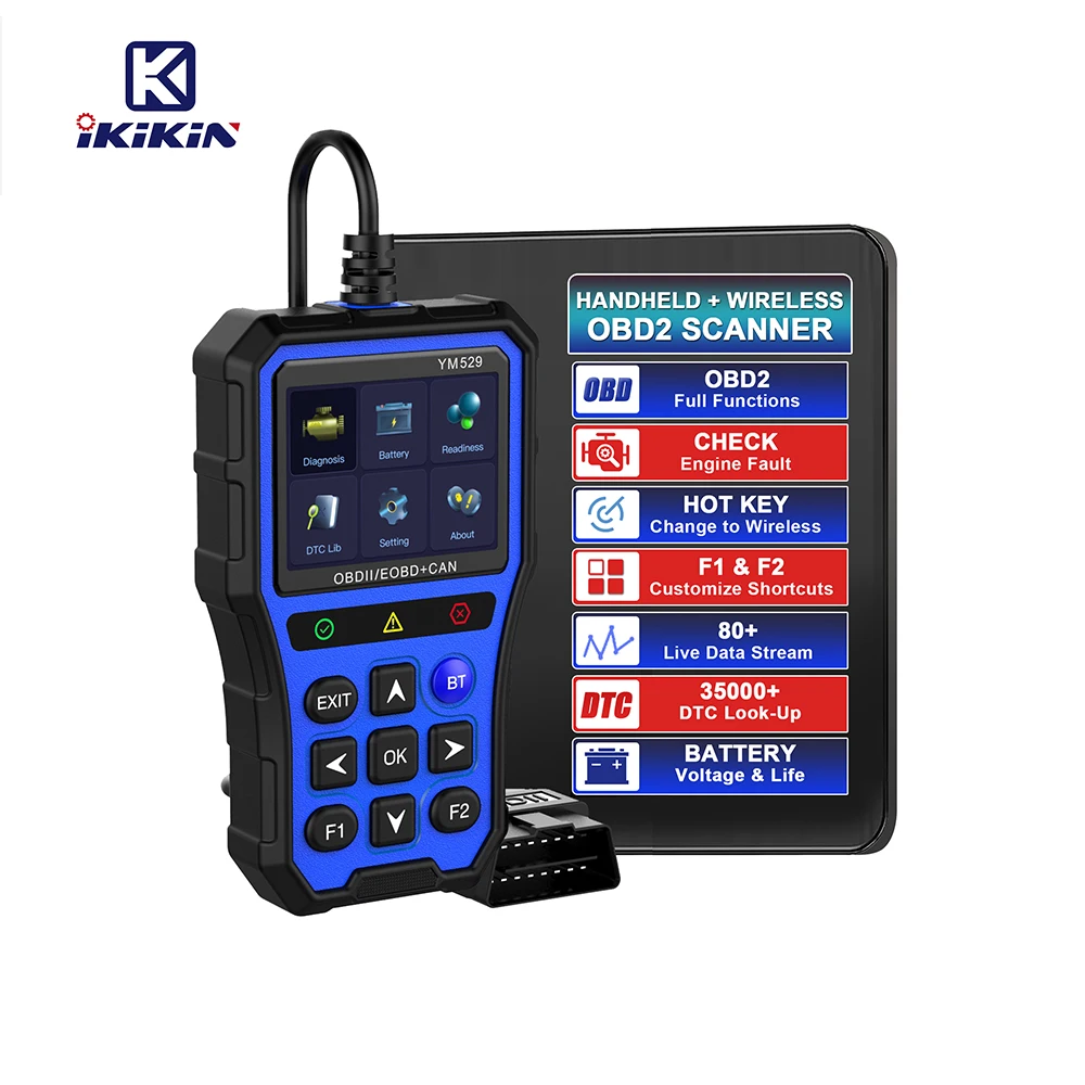 

YM529 OBDII Scanner OBD2 Code Reader Car Auto Diagnostic Tool Work for All Cars OBD II Protocols
