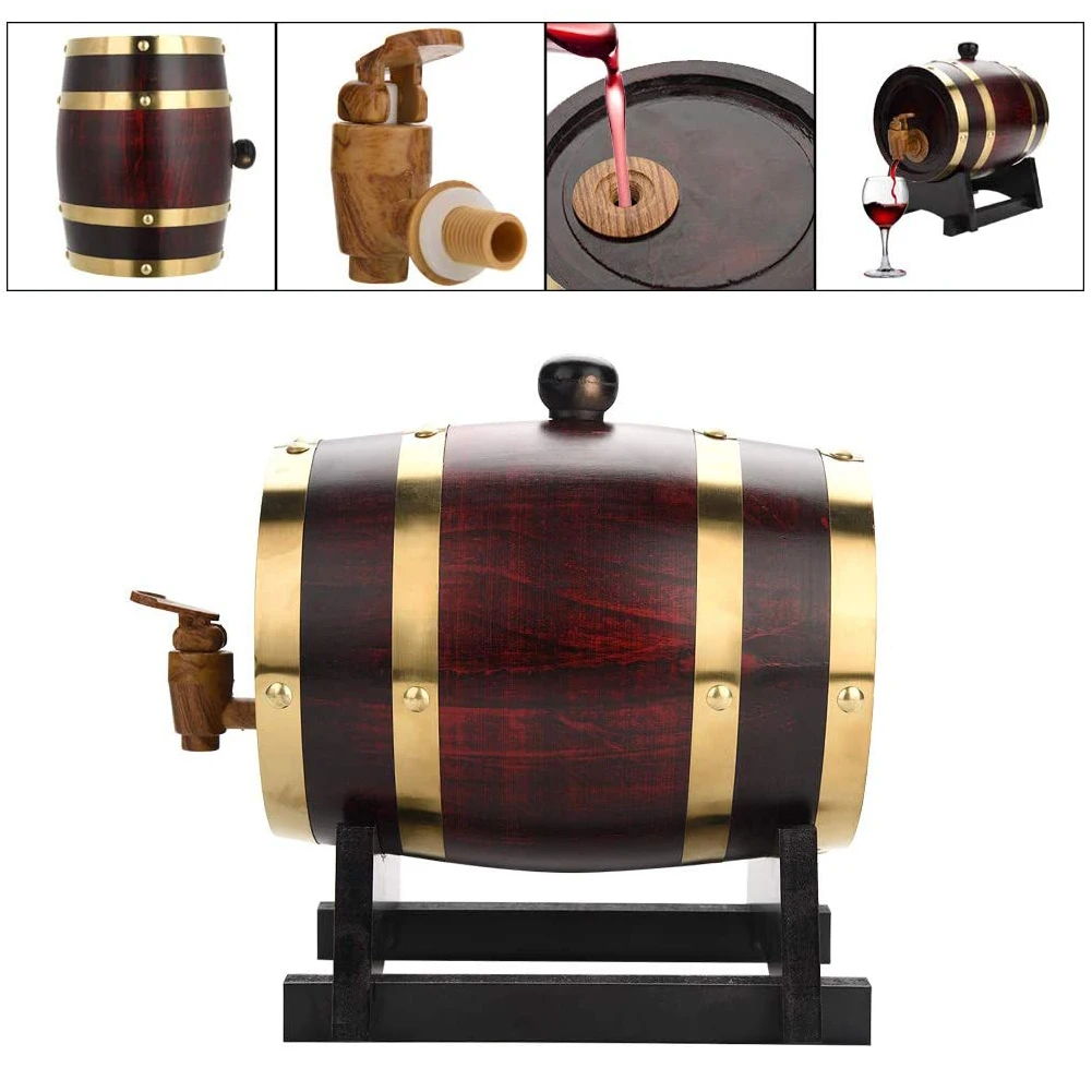 

1.5L Vintage Wood Oak Timber Wine Barrel for Whiskey Rum Port Barrel for Wine Oak Timber Wine Barrel Vintage Wood Oak Oak Barrel