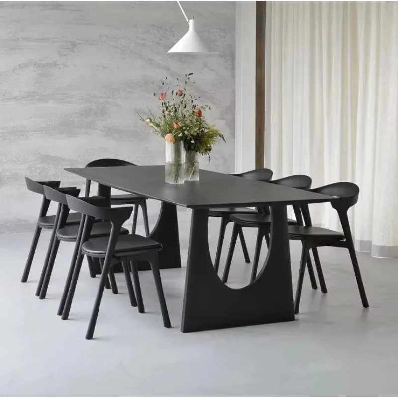 

Simple style home furniture, solid wood dining table and chair set, rectangular dining table and chair set