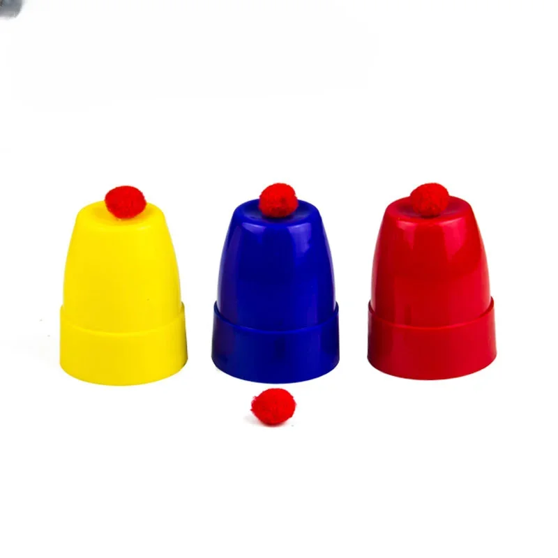 

Small Professional Plastic Three Cups and Balls With Chop Magic Tricks Magician Close Up Illusion Gimmick Props Fun Toy