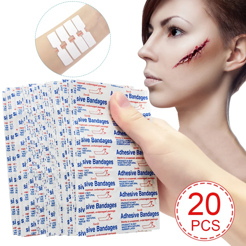 

20pcs Wound Healing Band-Aid Zipper Bandaid Incised Wound Zip Band Aid Bandages Sutured Band Aids Medical Adhesive Bandage A1667