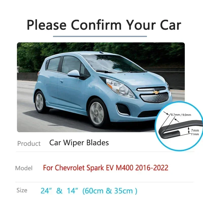 For Chevrolet Spark EV M400 2016 2017 2018 2019 2020 2021 2022 Front Rear Arm Set Windscreen Wiper Blade Brushe Window 24'' 14''